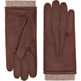 Vittoria (Marron) - Gants en cuir de cerf américain doublés de cachemire