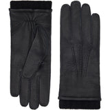 Vittoria (Noir) - Gants en cuir de cerf américain doublés de cachemire