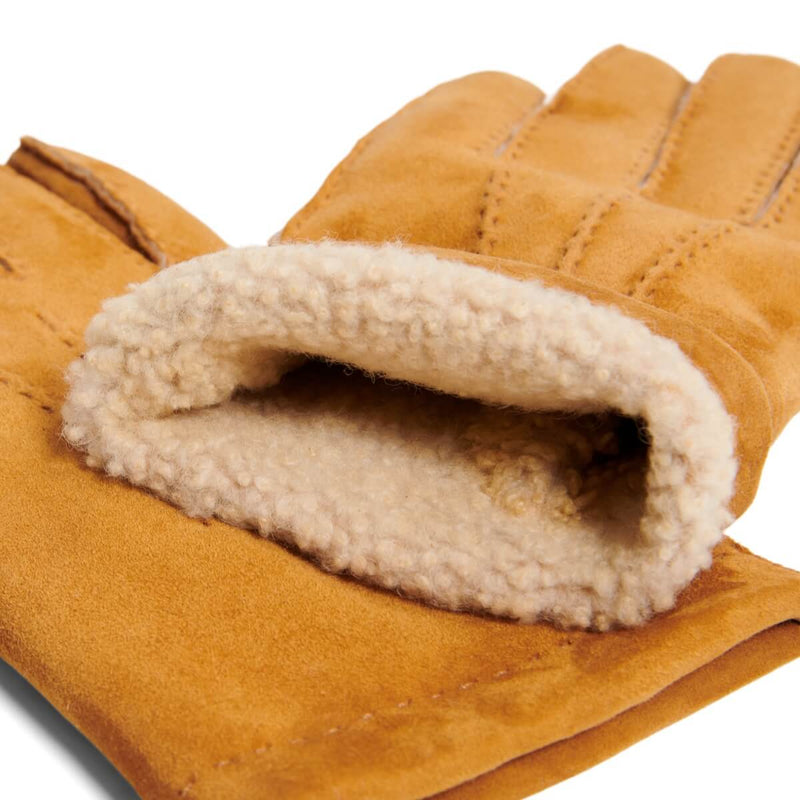 Beatrice - gants en daim avec doublure luxueuse en shearling (fourrure de mouton)