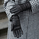Vittoria (Noir) - Gants en cuir de cerf américain doublés de cachemire