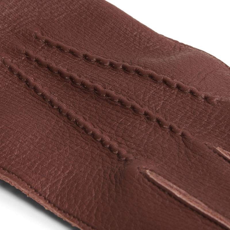 Vittoria (Marron) - Gants en cuir de cerf américain doublés de cachemire