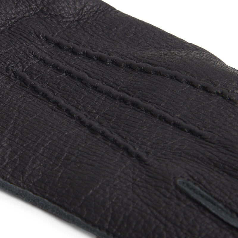 Vittoria (Noir) - Gants en cuir de cerf américain doublés de cachemire