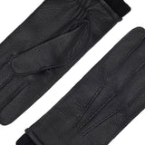 Vittoria (Noir) - Gants en cuir de cerf américain doublés de cachemire