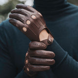 Gants de Conduite Homme Marron - Fabriqués à la main en Italie - Fratelli Orsini – Gants en Cuir de Luxe – Fait à la Main en Italie - Fratelli Orsini® - 8