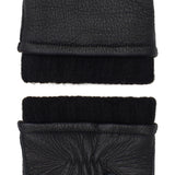 Vittoria (Noir) - Gants en cuir de cerf américain doublés de cachemire