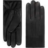 Aldo (Noir) - Gants tactiles en cuir d'agneau à doublure en laine d'agneau