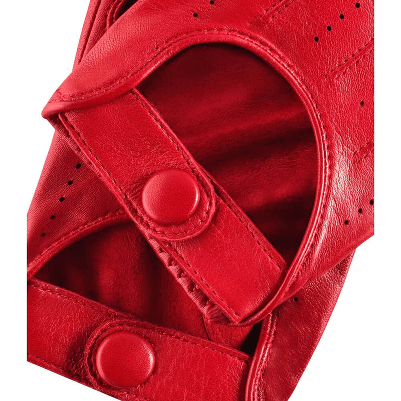 Gants de Conduite Pour Femme Rouge - Fabriqués à la main en Italie – Gants en Cuir de Luxe – Fait à la Main en Italie - Fratelli Orsini® - 3