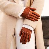 Gants de Conduite Pour Femme Cognac - Fabriqués à la main en Italie – Gants en Cuir de Luxe – Fait à la Main en Italie - Fratelli Orsini® - 4
