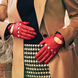 Gants de Conduite Pour Femme Rouge - Fabriqués à la main en Italie – Gants en Cuir de Luxe – Fait à la Main en Italie - Fratelli Orsini® - 7