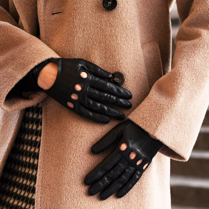 Gants de Conduite Pour Femme Noir - Fabriqués à la main en Italie – Gants en Cuir de Luxe – Fait à la Main en Italie - Fratelli Orsini® - 4