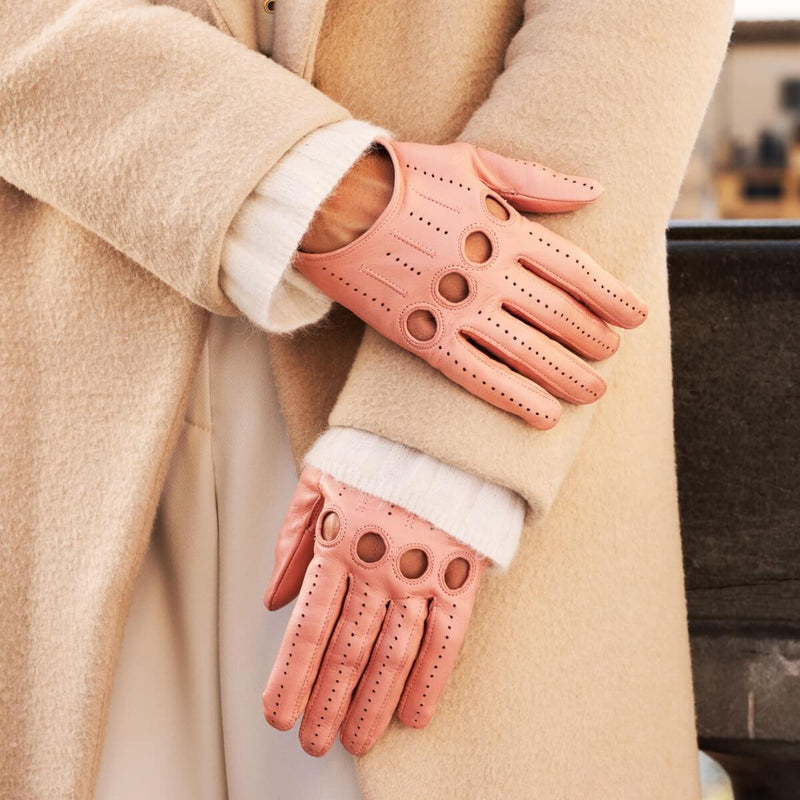 Gants de Conduite Femme Rose - Fabriqués à la main en Italie