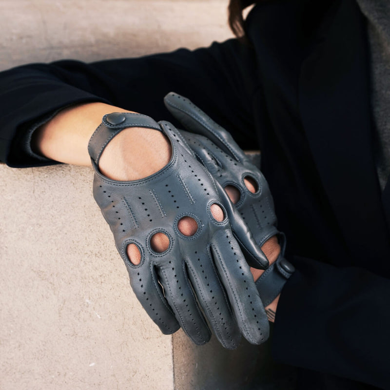 Gants de Conduite Pour Femme Gris - Fabriqués à la main en Italie – Gants en Cuir de Luxe – Fait à la Main en Italie - Fratelli Orsini® - 3