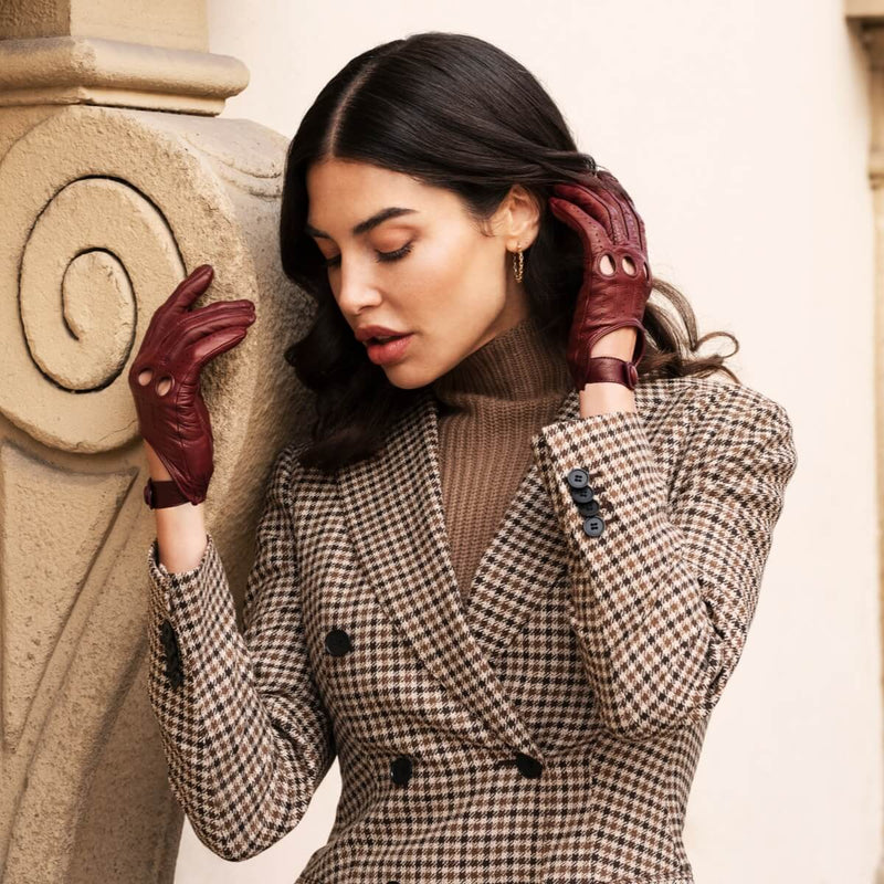 Gants de Conduite Pour Femme Cordovan - Fabriqués à la main en Italie – Gants en Cuir de Luxe – Fait à la Main en Italie - Fratelli Orsini® - 5