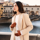Gants de Conduite Pour Femme Cognac - Fabriqués à la main en Italie – Gants en Cuir de Luxe – Fait à la Main en Italie - Fratelli Orsini® - 5