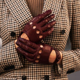Gants de Conduite Pour Femme Cordovan - Fabriqués à la main en Italie – Gants en Cuir de Luxe – Fait à la Main en Italie - Fratelli Orsini® - 6