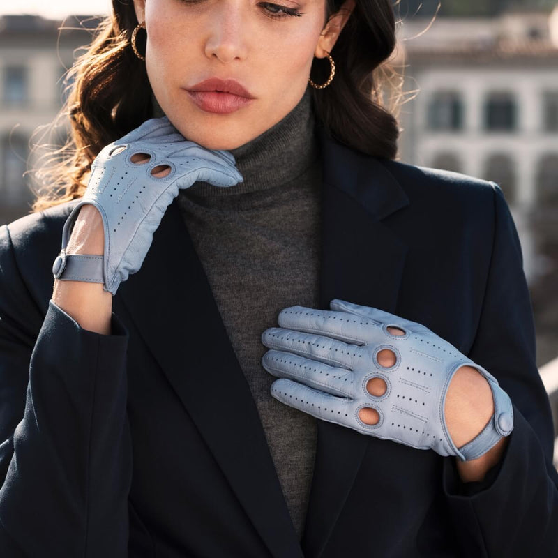 Gants de Conduite Pour Femme Sky - Fabriqués à la main en Italie – Gants en Cuir de Luxe – Fait à la Main en Italie - Fratelli Orsini® - 6