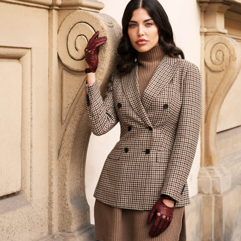 Gants de Conduite Pour Femme Cordovan - Fabriqués à la main en Italie – Gants en Cuir de Luxe – Fait à la Main en Italie - Fratelli Orsini® - 3