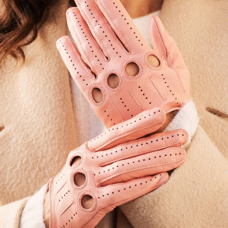 Gants de Conduite Pour Femme Rose - Fabriqués à la main en Italie – Gants en Cuir de Luxe – Fait à la Main en Italie - Fratelli Orsini® - 5