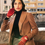 Gants de Conduite Pour Femme Rouge - Fabriqués à la main en Italie – Gants en Cuir de Luxe – Fait à la Main en Italie - Fratelli Orsini® - 8
