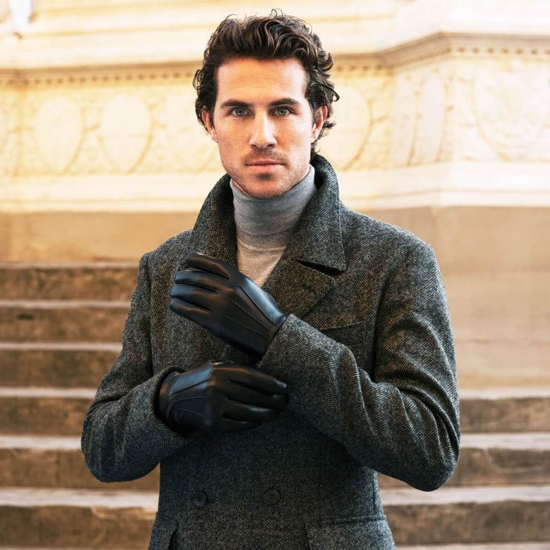 Gants en Cuir Noir Homme - Écran Tactile - Fabriqués à la main en Italie – Gants en Cuir de Luxe – Fait à la Main en Italie - Fratelli Orsini® - 6