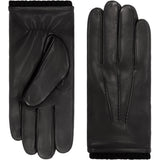 Alessandro (Noir) - Gants tactiles en cuir d'agneau à doublure en cachemire