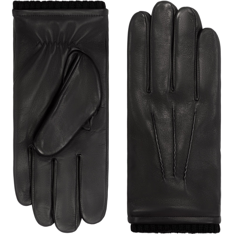 Alessandro (Noir) - Gants tactiles en cuir d'agneau à doublure en cachemire