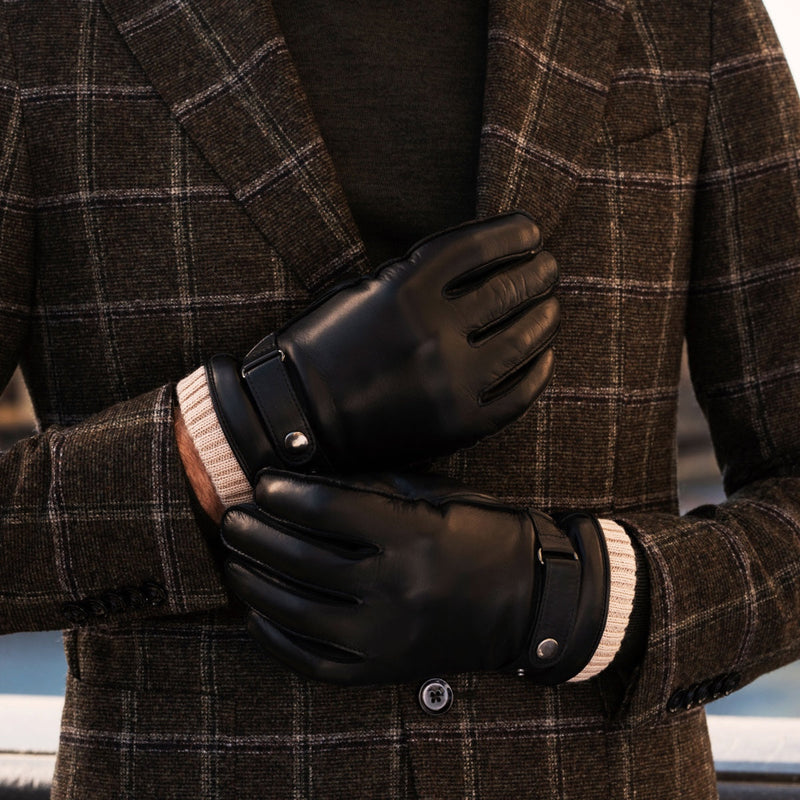 Gants Cuir Noir Homme - Écran Tactile - Fabriqués à la Main en