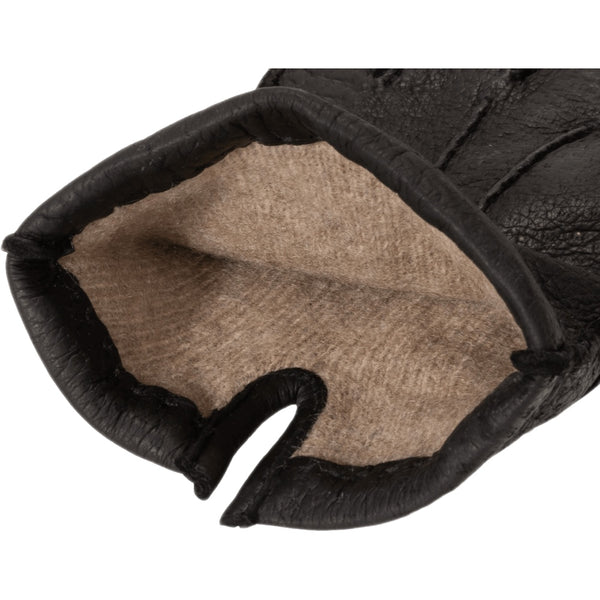 Gants en Cuir Pécari Noir - 100% Cachemire - Fabriqués à la main en Italie – Gants en Cuir de Luxe – Fait à la Main en Italie - Fratelli Orsini® - 2