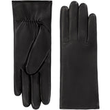 Bella (Noir) - Gants tactiles en cuir d'agneau à doublure en laine d'agneau