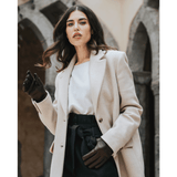 Gants Femme en Cuir Marron - Fourrure Blanche - Fabriqués à la main en Italie – Gants en Cuir de Luxe – Fait à la Main en Italie - Fratelli Orsini® - 6