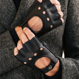 Gants de voiture pour hommes Noir - Peau de daim - Fabriqués à la Main en Italie – Gants en Cuir de Luxe – Fait à la Main en Italie - Fratelli Orsini® - 5