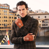Gants de voiture pour hommes Marron - Peau de daim - Fabriqués à la Main en Italie – Gants en Cuir de Luxe – Fait à la Main en Italie - Fratelli Orsini® - 6