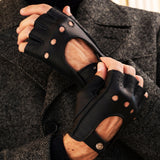 Gants de voiture pour hommes Noir - Peau de daim - Fabriqués à la Main en Italie – Gants en Cuir de Luxe – Fait à la Main en Italie - Fratelli Orsini® - 7