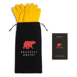 Giovanni (Noir) - Gants tactiles en cuir d'agneau à doublure en cachemire