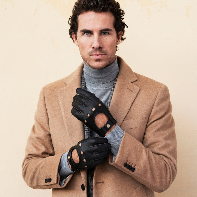 Gants de Conduite Homme Marron Foncé - Fabriqués à la main en Italie - Peau de daim – Gants en Cuir de Luxe – Fait à la Main en Italie - Fratelli Orsini® - 7