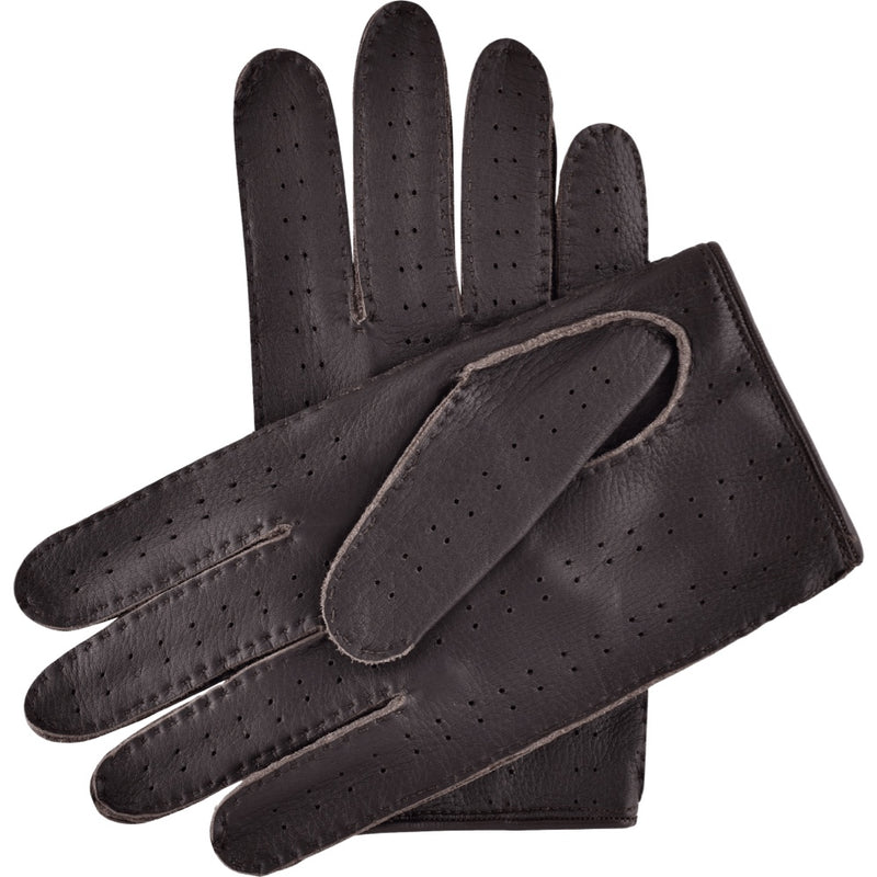 Gants de Conduite Homme Marron Foncé - Fabriqués à la main en Italie - Peau de daim – Gants en Cuir de Luxe – Fait à la Main en Italie - Fratelli Orsini® - 4