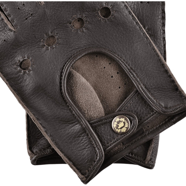 Gants de Conduite Homme Marron Foncé - Fabriqués à la main en Italie - Peau de daim – Gants en Cuir de Luxe – Fait à la Main en Italie - Fratelli Orsini® - 2