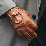 Gants de Conduite Homme Marron - Fabriqués à la main en Italie - Peau de daim – Gants en Cuir de Luxe – Fait à la Main en Italie - Fratelli Orsini® - 3