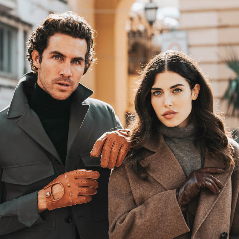 Gants de Conduite Homme Marron - Fabriqués à la main en Italie - Peau de daim – Gants en Cuir de Luxe – Fait à la Main en Italie - Fratelli Orsini® - 6