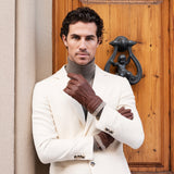 Gants en Cuir Marron Homme - Peau de daim - Fabriqués à la main en Italie – Gants en Cuir de Luxe – Fait à la Main en Italie - Fratelli Orsini® - 6