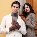 Gants en Cuir Marron Homme - Peau de daim - Fabriqués à la main en Italie – Gants en Cuir de Luxe – Fait à la Main en Italie - Fratelli Orsini® - 10