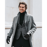 Gants en Cuir Homme Noir - Fourrure Blanche - Fabriqués à la main en Italie – Gants en Cuir de Luxe – Fait à la Main en Italie - Fratelli Orsini® - 7