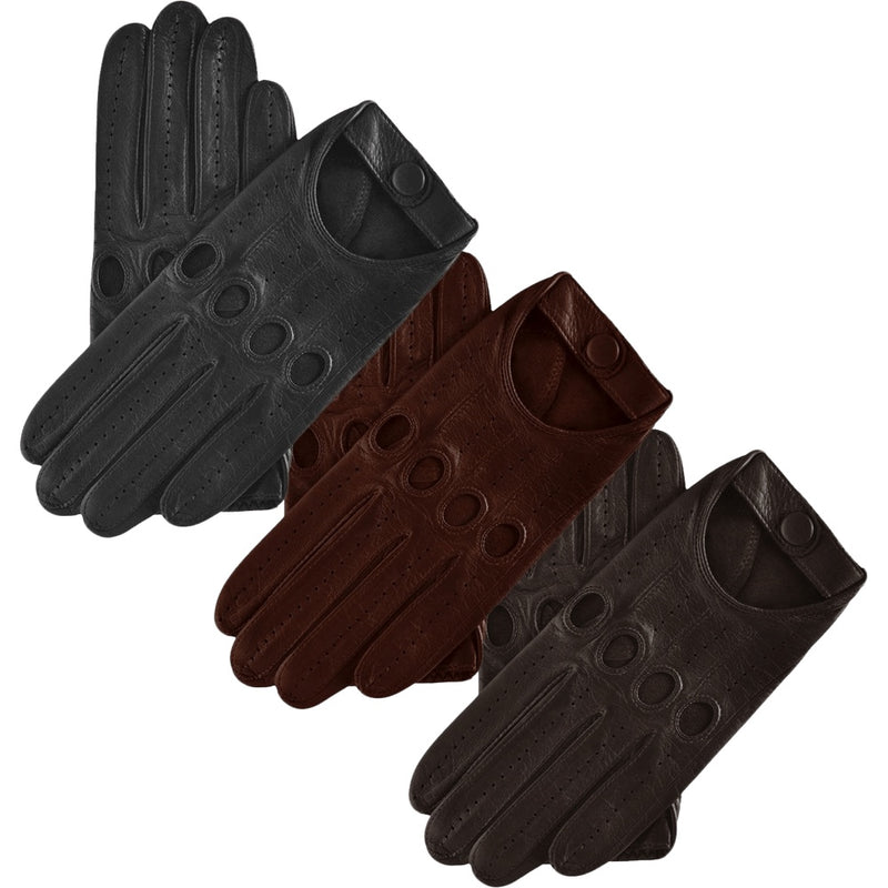 Gants de Conduite Homme Noir - Fabriqués à la main en Italie – Gants en Cuir de Luxe – Fait à la Main en Italie - Fratelli Orsini® - 5