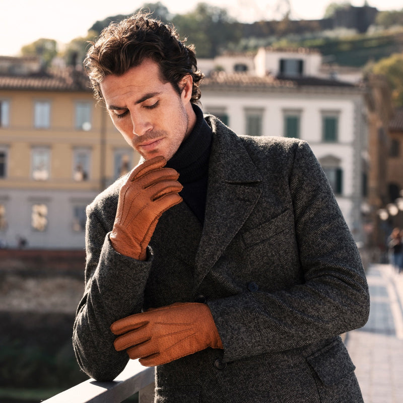 Gants en Cuir de Pécari - 100% Cachemire - Fabriqués à la main en Italie – Gants en Cuir de Luxe – Fait à la Main en Italie - Fratelli Orsini® - 4
