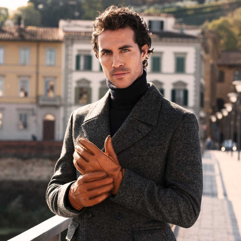 Gants en Cuir de Pécari - 100% Cachemire - Fabriqués à la main en Italie – Gants en Cuir de Luxe – Fait à la Main en Italie - Fratelli Orsini® - 9