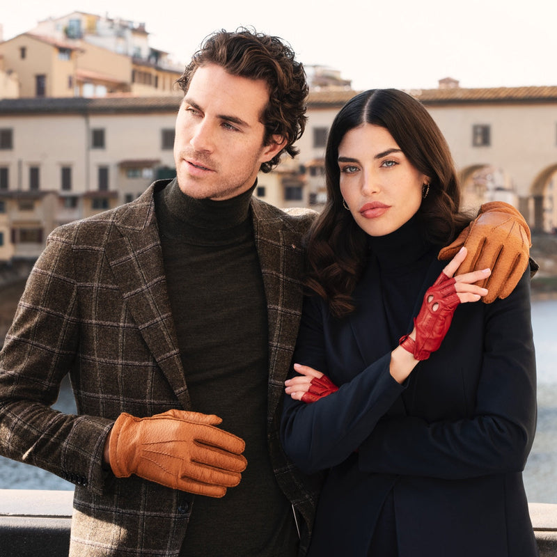 Gants en Cuir de Pécari - 100% Cachemire - Fabriqués à la main en Italie – Gants en Cuir de Luxe – Fait à la Main en Italie - Fratelli Orsini® - 10