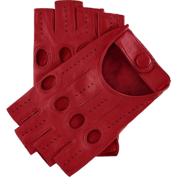 Gants de Conduite Femmes Rouge - Sans doigts - Fabriqués á la main en Italie – Gants en Cuir de Luxe – Fait à la Main en Italie - Fratelli Orsini® - 1