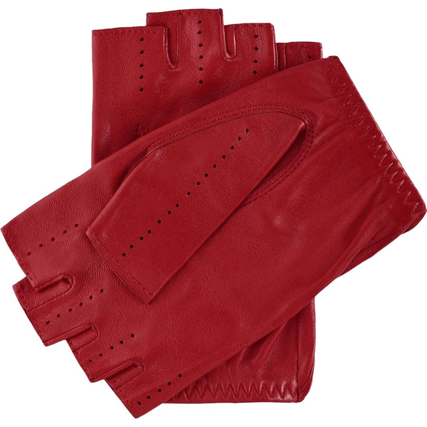 Gants de Conduite Femmes Rouge - Sans doigts - Fabriqués á la main en Italie – Gants en Cuir de Luxe – Fait à la Main en Italie - Fratelli Orsini® - 2