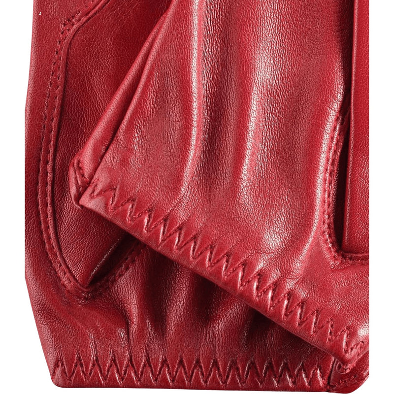 Gants de Conduite Femmes Rouge - Sans doigts - Fabriqués á la main en Italie – Gants en Cuir de Luxe – Fait à la Main en Italie - Fratelli Orsini® - 4
