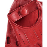 Gants de Conduite Femmes Rouge - Sans doigts - Fabriqués á la main en Italie – Gants en Cuir de Luxe – Fait à la Main en Italie - Fratelli Orsini® - 3